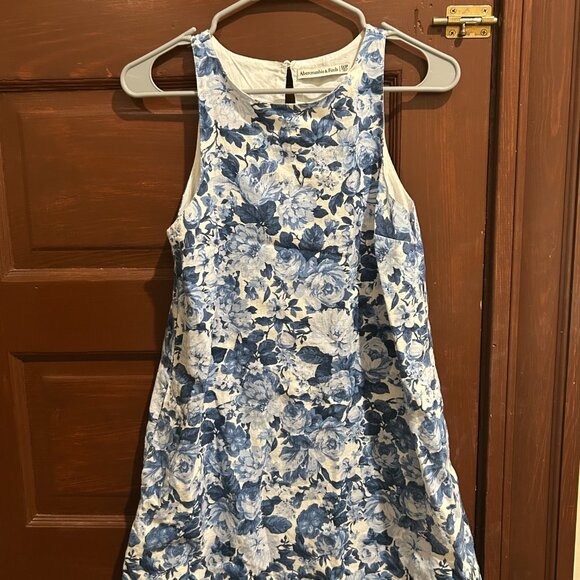 Abercrombie High Neck Linen Blend Mini Dress - Picture 2 of 3